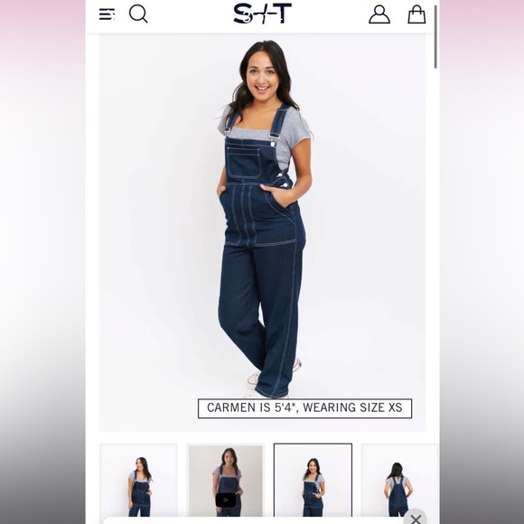 Smash + Tess Navy Denim Overalls - Picture 5 of 5